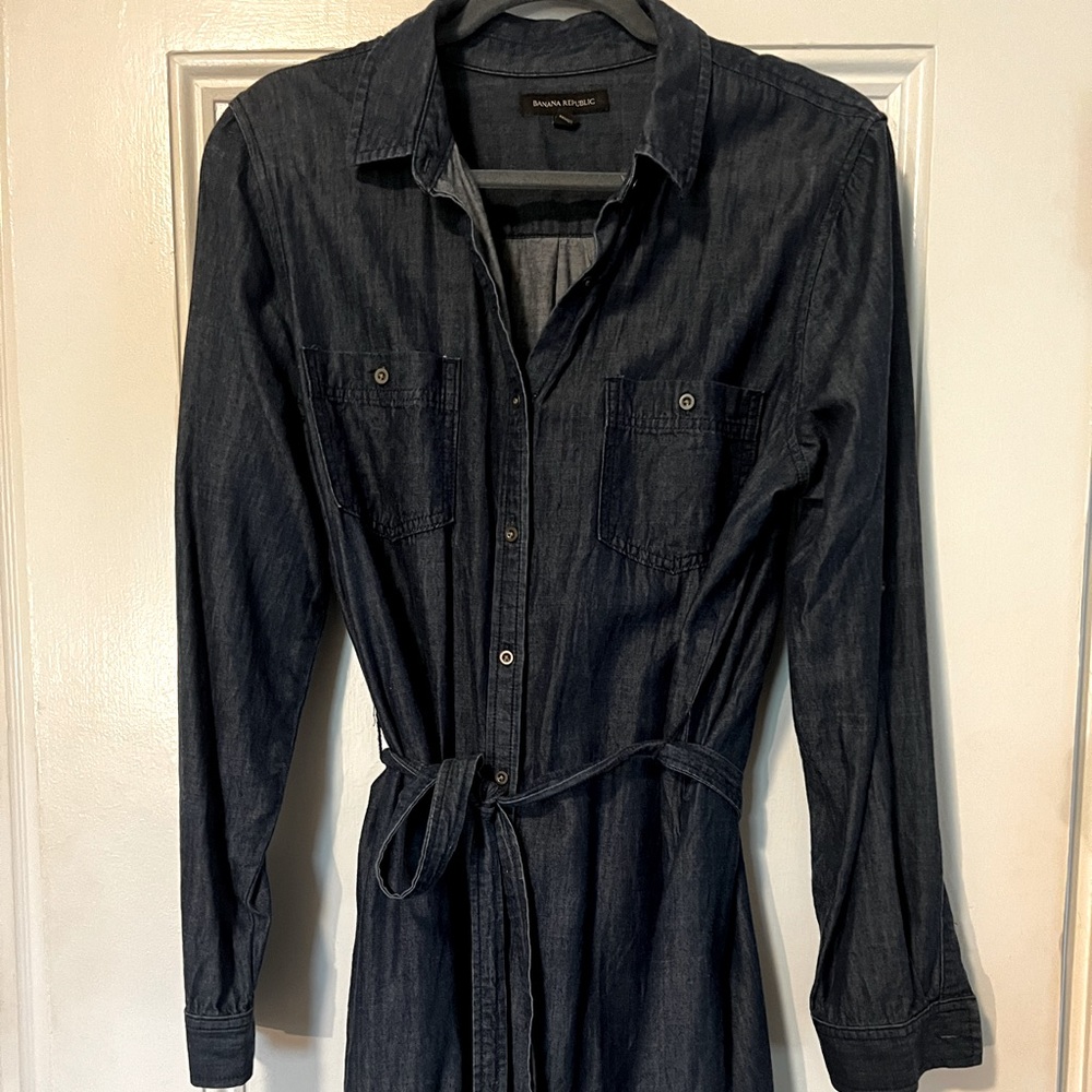 Jean like button down dress